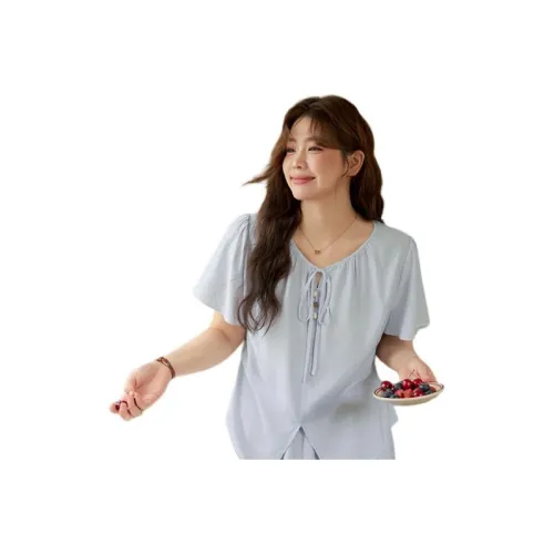 SHIRAN Небесно-голубые Женские Рубашки