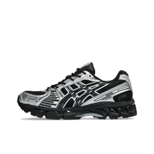 ASICS Gel Kayano 12,1 Устойчивый к истиранию Низкий Топ Повседневные Городские Кроссовки для Коммуникативных Беговых Кроссовки Унисекс Серебристо-Черные