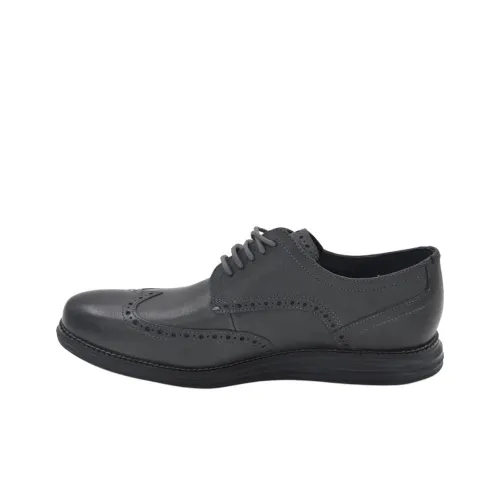 COLE HAAN Oxford Casual Leather Shoes Повседневные кожаные туфли Низкий топ Темно-серый Мужской