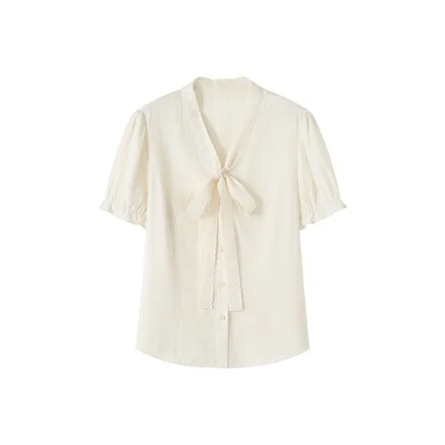 SHIRAN Экрю Женские Рубашки