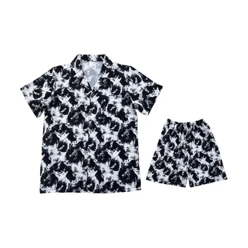 HANQIANNUO 2238# Tie Dye Картина тушью Мужской Пижамные комплекты