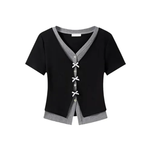 CHARM GLOW Черные Женские Футболки