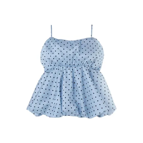 NASTY GAL Плюс Flocked Полка Дот Пузырьки Подол Лонглайн Ками Топ Топ на бретелях Женский