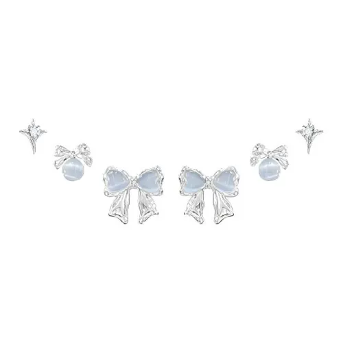 HAZYOU Серьги-гвоздики из стерлингового серебра 925 пробы для женщин