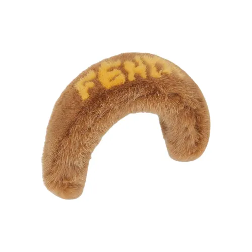 FENDI Peekaboo SABLE Мех с Телячьей Кожей Сумка Аксессуар Средний Женский Бежевый