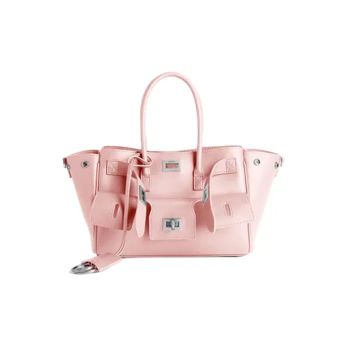 Balenciaga Bel Air Гладкая Телячья Кожа Одно Плечо Сумка Мини Женская Розовая