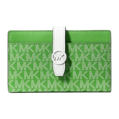 MICHAEL KORS Greenwich Холст Кошелек Средний Женский Лесной Зеленый