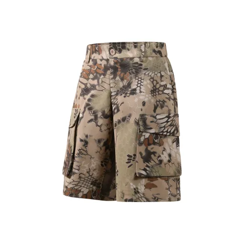 33TH Камуфляж Змеиный принт Желтый Унисекс Повседневные шорты