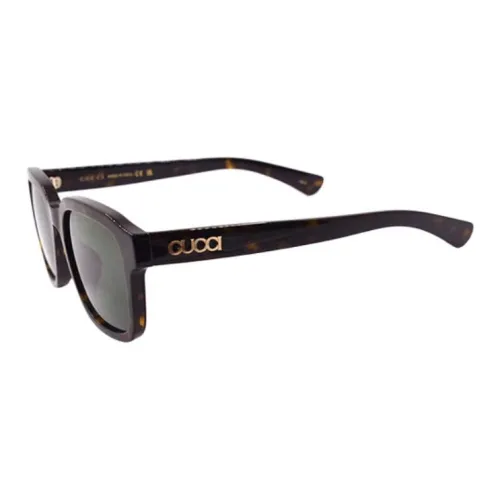 GUCCI Пластиковая оправа Квадратные Солнцезащитные очки Мужские Черепаховый цвет