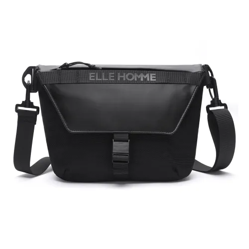 ELLE HOMME Ткань Сумка через плечо Мужская Черная