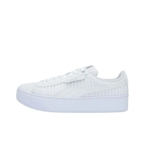 PUMA Vikky Platform Аbrasion Resistant Низкие Кроссовки для скейтбординга Женские Белые