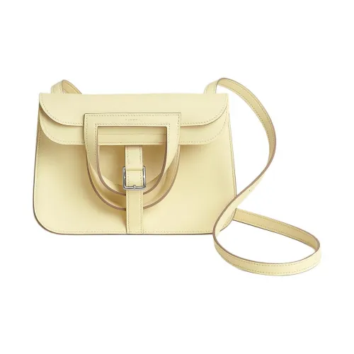 HERMES Halzan Swift Телячья кожа Сумка через плечо Мини Женская Milton Желтая
