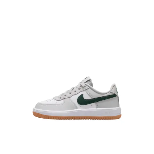 Nike Air Force 1 Устойчивый к истиранию Низкий Топ Детские Скейтбординги Серый Белый для детей 3-7 лет