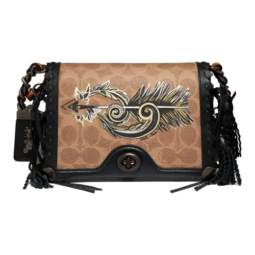 COACH Dinky ПВХ Сумка через плечо Маленькая Женская Коричневая