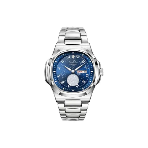 Lushika Кварцевый, Автоматический Механический Механизм Мужские Часы 41 мм Синий