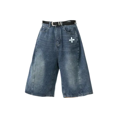HOKLV Синие Унисекс Джинсовые Шорты