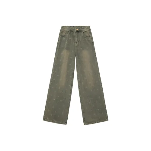 MTHE Женские джинсы цвета верблюжьего