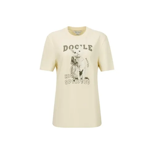 URBAN REVIVO Экрю Женские T-рубашки