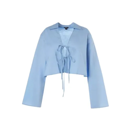 NASTY GAL Плюс Хлопок Галстук Передняя часть Collared Широкий Манжета Рубашка Женские