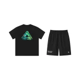 Комплект одежды [Черная короткая рукавная рубашка + черные шорты]