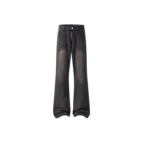 NOME Выцветшие черные унисекс джинсы