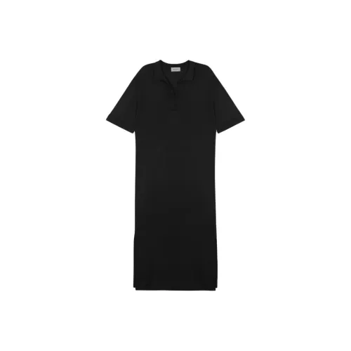JOHN SMEDLEY Черное Женское Короткое Платье с Рукавами