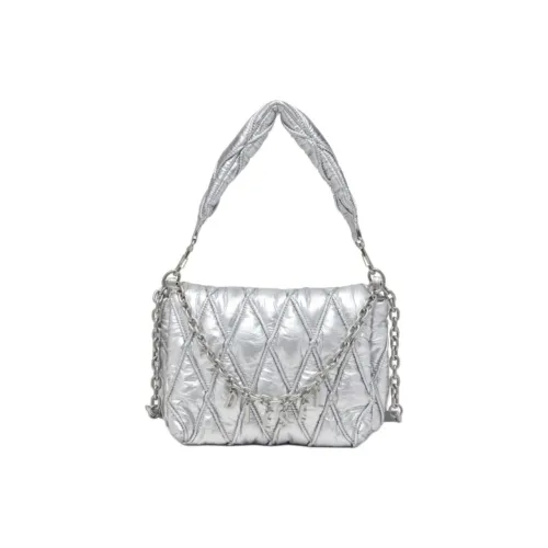 DIESEL Полиамидная нейлоновая сумка через плечо Женская серебряная