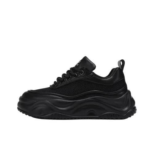 WILLIAM FOX SONS Амортизация Устойчивый к истиранию Увеличение высоты MID Топ Повседневная обувь Унисекс Черный