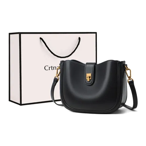 Crtnzo Kroez Сумка через плечо из коровьей кожи ведрообразная сумка стандартная женская черная