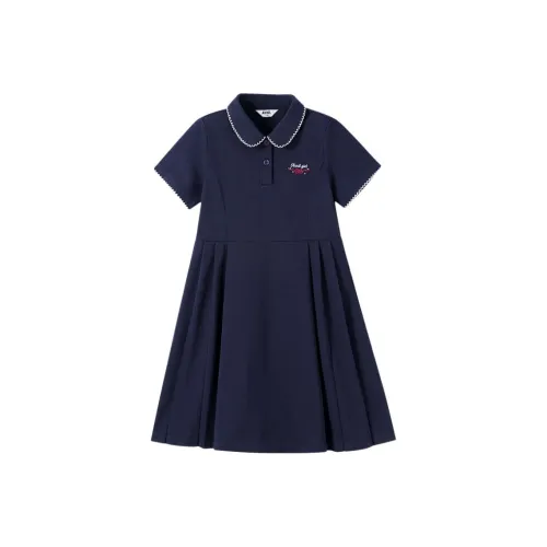 Annil Новое Королевское синее Платье для школьного возраста