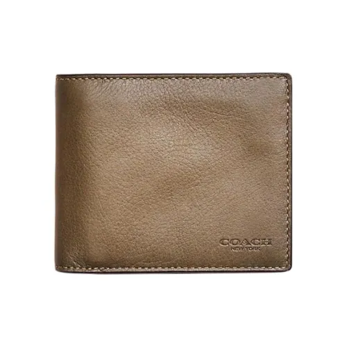 COACH 3 IN 1 Wallet Кожа Монетница Кошелек Мужской Армейский зеленый