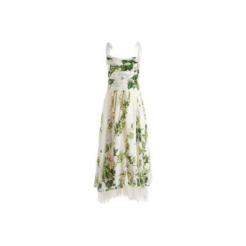 ALICE+OLIVIA Цвет плюща Романтические Женские Слиплатья