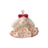 Подвески с ушками кролика [Красное платье + бусины на нитке + красный бант]