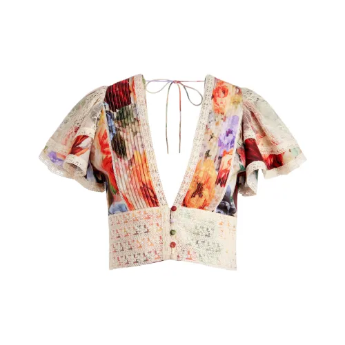 ALICE+OLIVIA Штормовой Цветочный Женские Рубашки