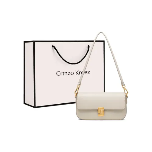 Crtnzo Kroez Коровья кожа Сумка на плечо Стандартная Женская Milkshake Белый Черный