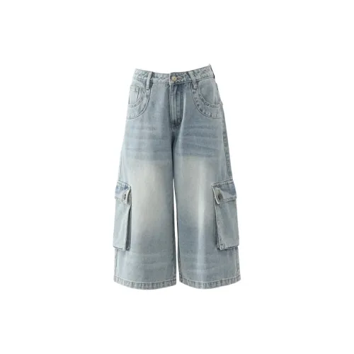 Poyz Светло-синие Штаны-капри Женские Джинсы