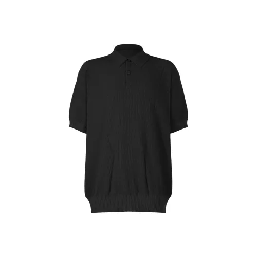 ISSEY MIYAKE Черное унисекс-поло