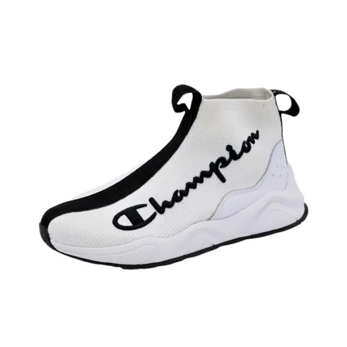 Champion RALLY KT Устойчивый к истиранию Высокий Топ Повседневная обувь Женская Белый Черный