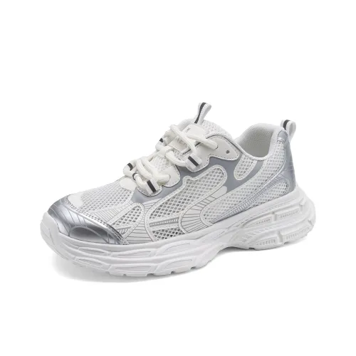 MARINO ORLANDI Низкий топ толстая подошва кроссовки женские серебристый экрю