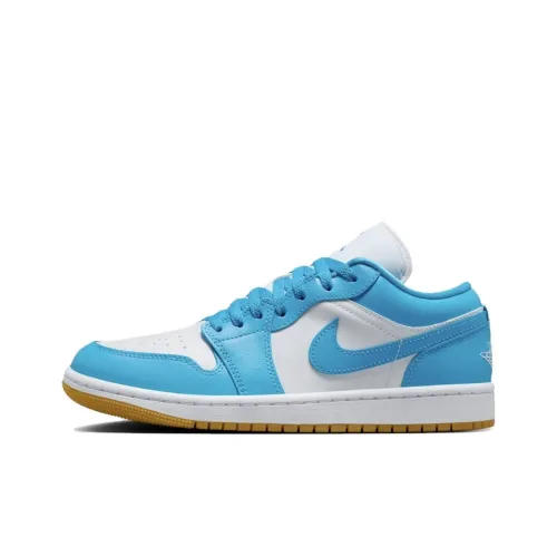Jordan Air Jordan 1 Винтажные баскетбольные кроссовки Low Топ Синий с Белым Lettering Женские