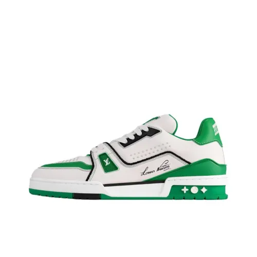 LOUIS VUITTON Тренер Low Топ Скейтборд Кроссовки Унисекс Зеленый