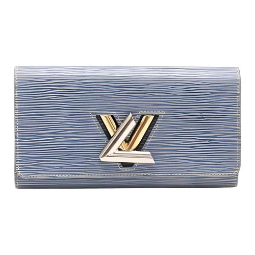 LOUIS VUITTON Twist Кожа Кошелек Женские Джинсовый синий