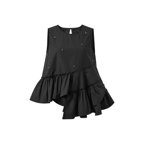 3COLOUR Классический черный, женские, шифоновые рубашки