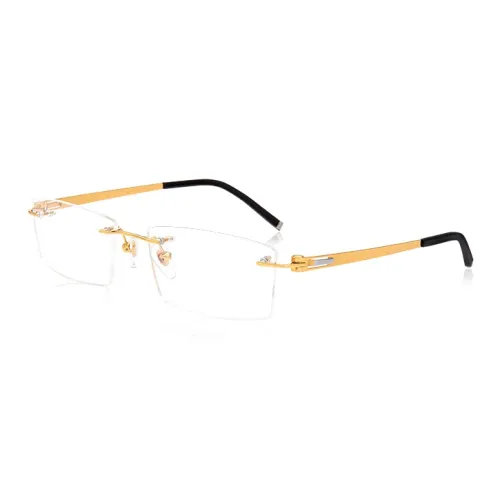 VEGOOS Чистый титан Квадратные оправы для очков Мужские Золотые