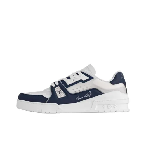 LOUIS VUITTON Тренер Low Топ Скейтборд Кроссовки Унисекс Синий Белый 37th South American Cup Ограниченная Коллекция Edition