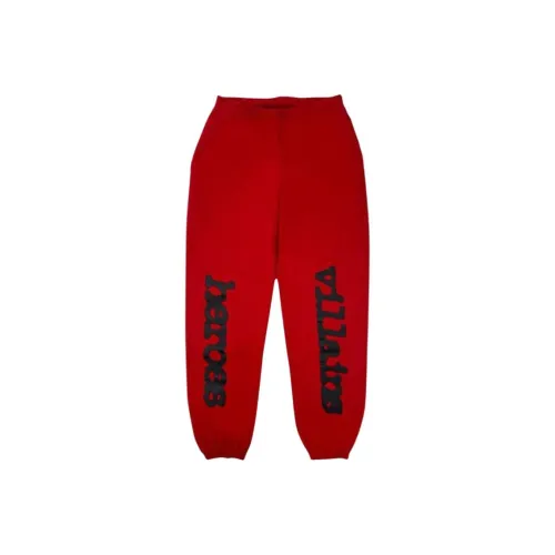 Sp5der x Metro Boomin Вязаные Спортивные Штаны Мужские Красные