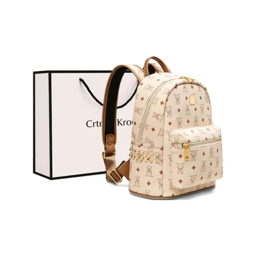 Crtnzo Kroez Рюкзак из синтетической кожи стандартный унисекс цвет экрю