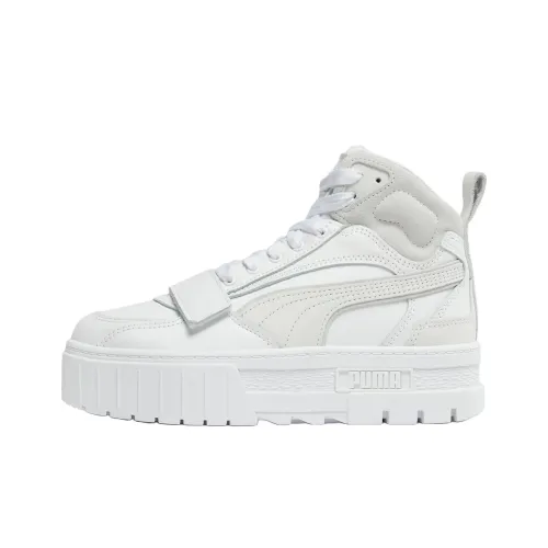 PUMA Mayze Аbrasion Resistant Высокие Кроссовки для скейтбординга Женские Белые