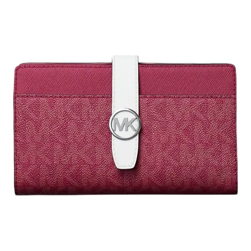 MICHAEL KORS Greenwich Холст Кошелек Средний Женский Темный Малиновый