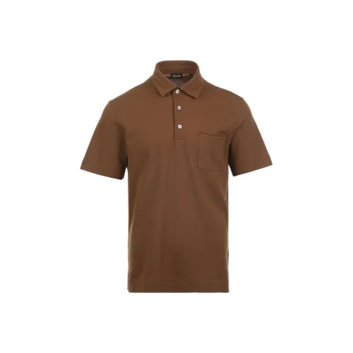 Ermenegildo Zegna Мужская рубашка поло коричневого цвета